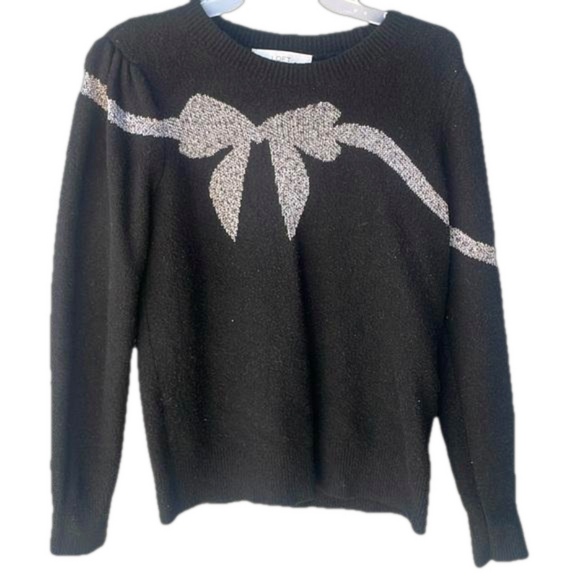 LOFT Sweaters - Loft Bow Sweater Women’s Black Size Small